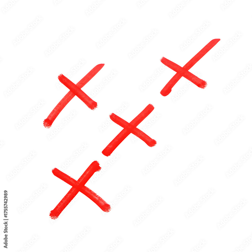 Obraz premium red cross sign isolated on white background png, ai generated