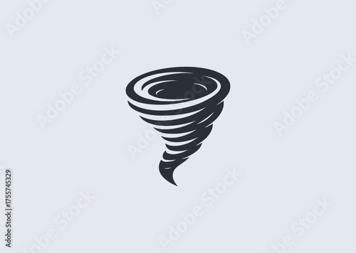 A sleek modern tornado logo symbolizing energy, motion, and power through a clean, swirling minimalist form