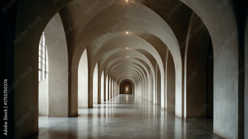 Naklejka premium Empty archway corridor
