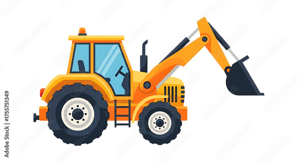 Naklejka premium yellow bulldozer isolated on white