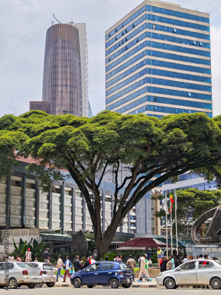 Obraz premium View of the skyscrapers of Addis Abeba on Ethiopia