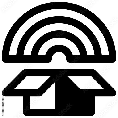 Creativity. Outlined stroke vector icon with black-filled details.