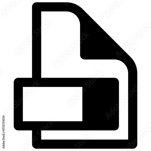 File. Outlined stroke vector icon with black-filled details.