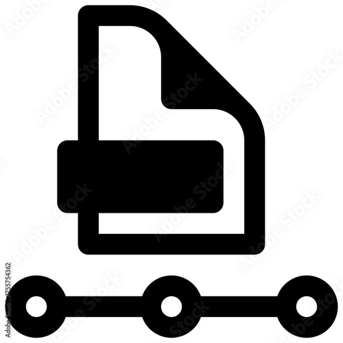 File sharing. Outlined stroke vector icon with black-filled details.