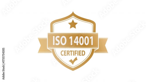 ISO 14001. Animated icon or standardization icon for websites, applications, and theme design