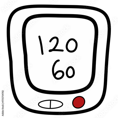 Digital Blood Pressure Monitor Illustration — Health Device Icon