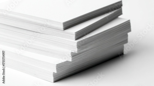 Stack of white paper sheets