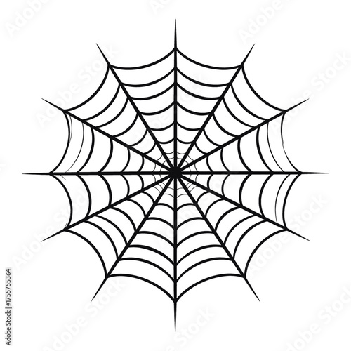 Detailed Spiderweb Illustration Against a Plain White Background Halloween Theme