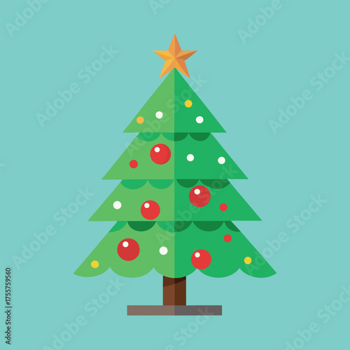 Christmas tree with toys, simple design
