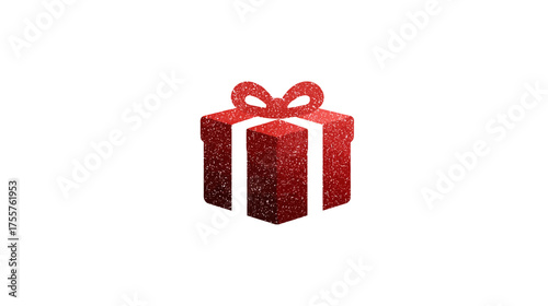 A textured red gift box with a bow sits on a white background