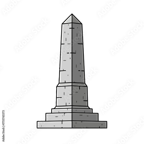 Stone obelisk monument with stepped base