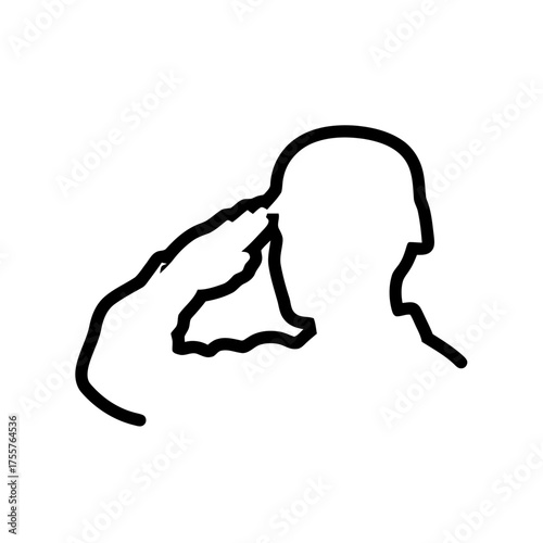 Silhouette soldier saluting
