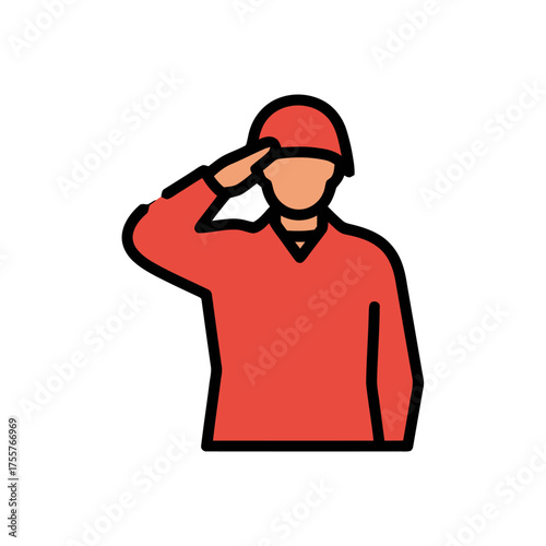 Soldier in uniform saluting