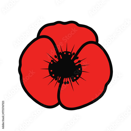Red poppy flower symbol