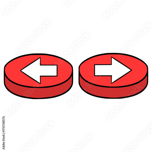 Free Download left right button illustration hand drawn isolated vector - GFXLoad