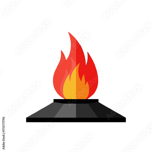 Stylized burning torch, representing eternal flame or remembrance
