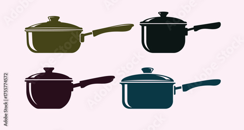 saucepan kitchen cooking pot icon graphic