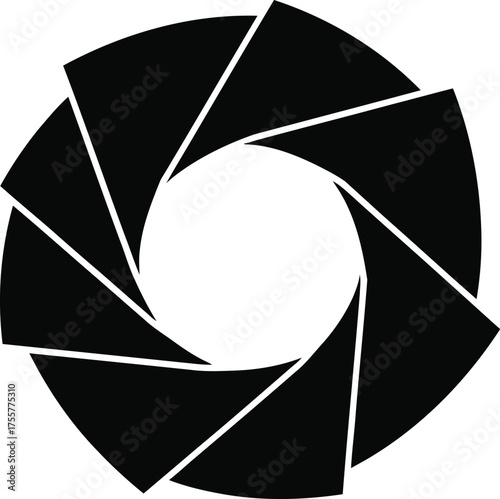 Camera aperture icon isolated on white background lens diaphragm symbol photography equipment vector illustration
