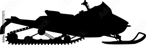 Snowmobile Silhouette Vector Illustration