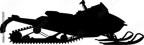 Snowmobile Silhouette Vector Illustration