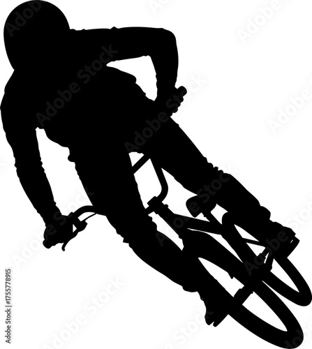 BMX Bike Racer Silhouette Vector Illustration
