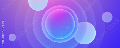 Purple and Blue Gradient Abstract Bubble Background
