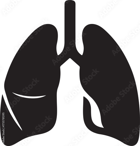 lungs silhouette on white background