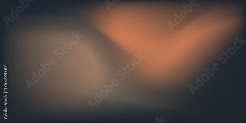 Art Out of focus sun setting over the ocean glowing orange with dark blue background modern