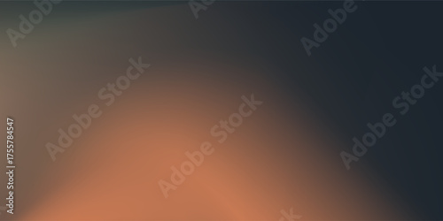 Art Out of focus sun setting over the ocean glowing orange with dark blue background modern