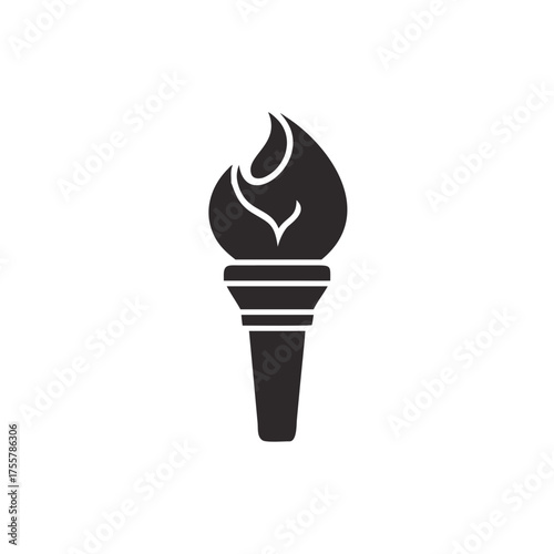 Vector illustration of a stylized torch symbolizing knowledge and enlightenment scalable for any project