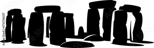 Foto Stonehenge Silhouette Vector Illustration