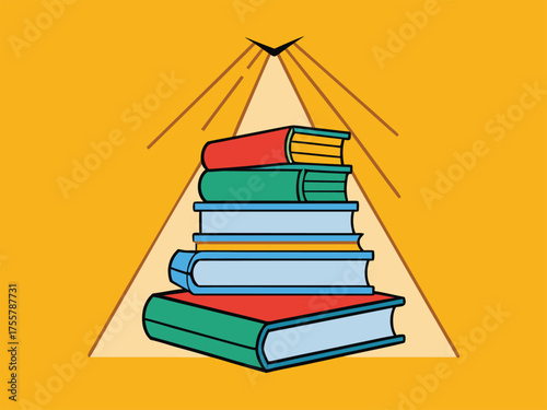 Conceptual illustration of knowledge transforming into enlightenment and inspiration
