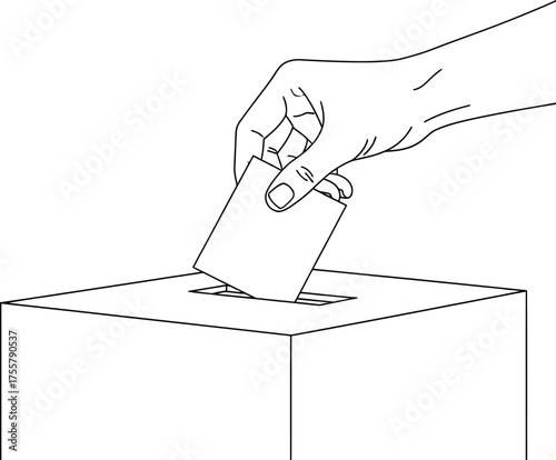  Hand casting a vote into a ballot box