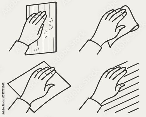 Illustration of hand wiping surfaces