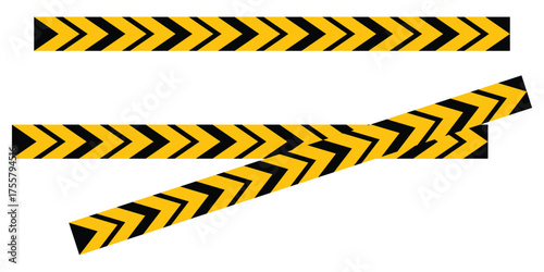 Vector isolated caution banner icons set on white background. Modern simple caution banner sets on white page.  Set of  construction line icons on isolated page. EPS 10. 