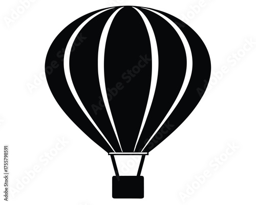 Simple hot air balloon icon for travel and adventure graphics