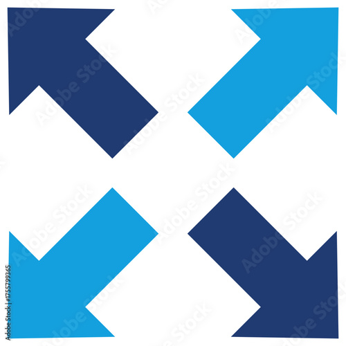 Free Download Expand Flat Blue Icon - GFXLoad