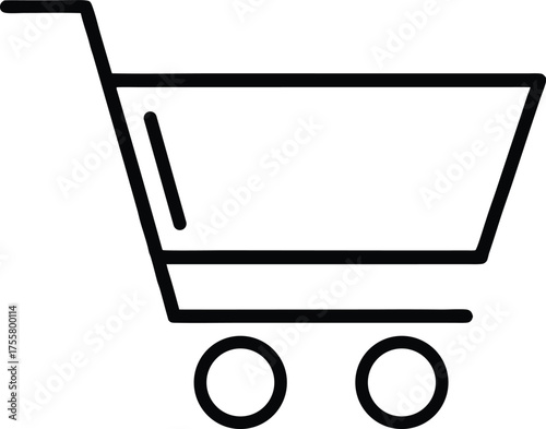 Simple shopping cart icon for e-commerce and online shopping