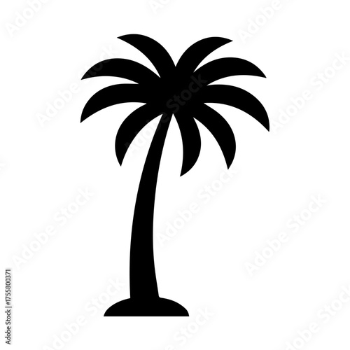 Palm Tree Silhouette Icon Tropical Design Element for Beach Vacation  Island Themes vector illustration