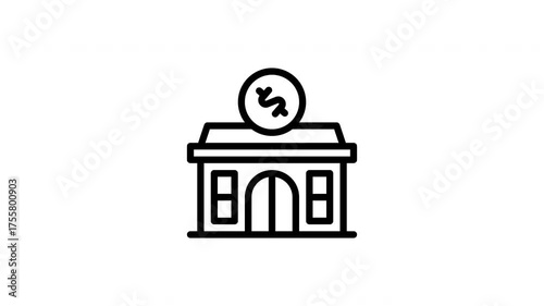 bank building animated icon