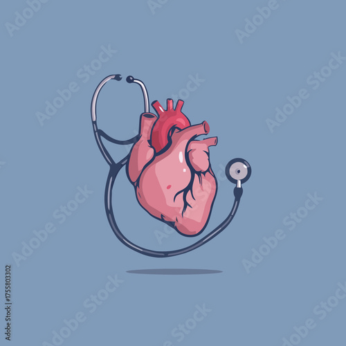 Flat style anatomical heart vector