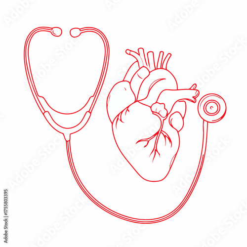 Cute anatomical heart vector illustration