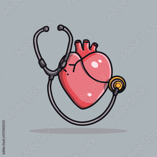 Kawaii anatomical heart vector