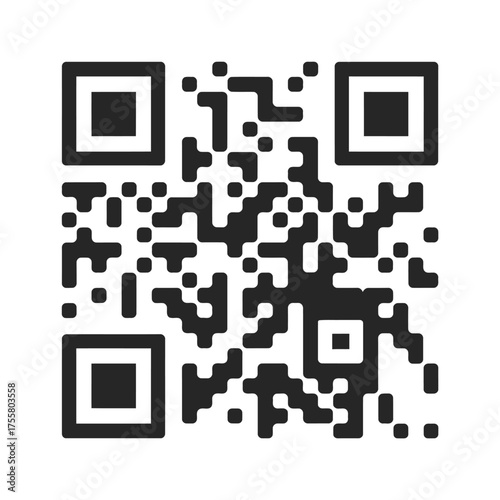 Scalable black and white qr code vector illustration for digital use and print media eps silhouette vector illustration white background