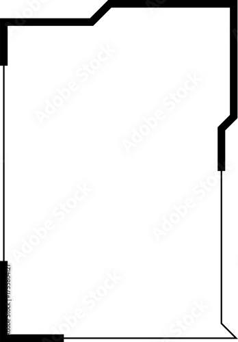 Widget frame for smartphone. Frame geometric banner mockup. Collection of futuristic hud frame square, oval, rectangle, circle. Design Elements for Application Phone, Game Menu and Website.