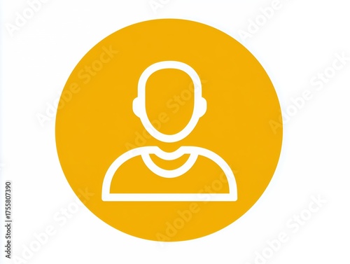 黄色い円の中に人物のシルエットを白線で描いたシンプルで親しみやすいユーザーアイコン