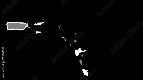 Saint Kitts and Nevis Map Animation