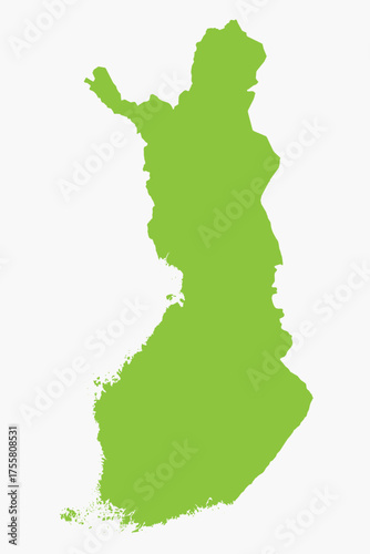 Vector graphic artwork suitable for print and web containing flat detailed map of FINLAND