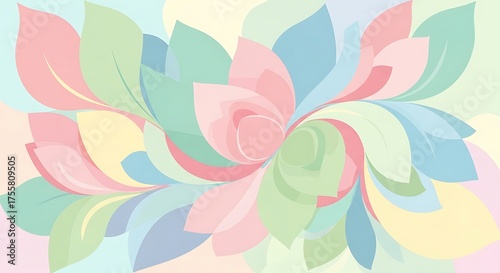 Abstract Floral Pattern Pastel Colors Delicate Petals Soft Organic Shapes Gentle Background Artful Design Decorative Element Wallpaper