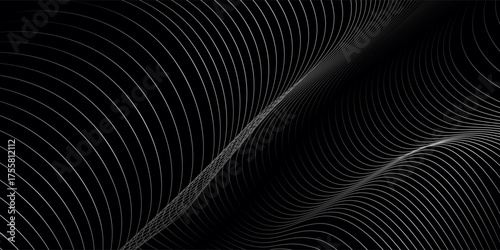 Luxury Elegant Super Car Automobile Urban Design Background. Premium Black Silver Metallic Shine lines Effect Display showroom in store.